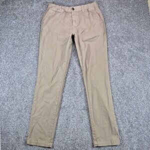 Cove Pants Mens 32 Khaki Brown Chino Stretch Elastic Waist Straight Leg
